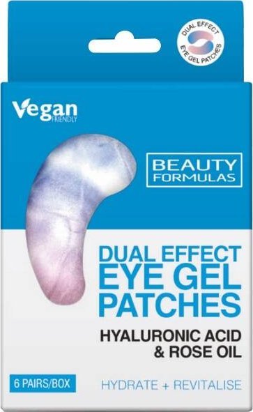 BEAUTY FORMULAS_Żelowe płatki pod oczy Kwas Hialuronowy & Olej Różany 6szt.