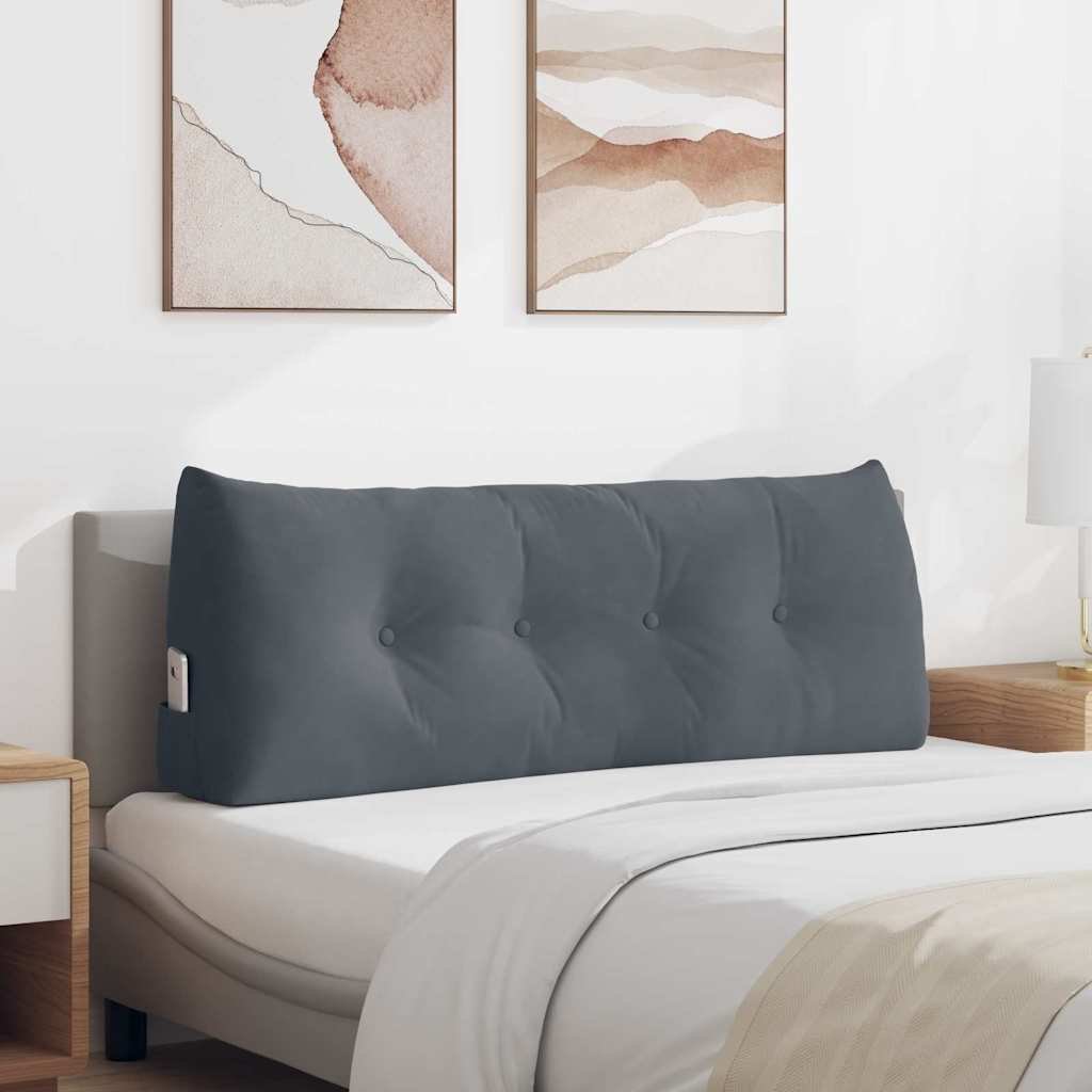 vidaXL Poduszka na plecy ciemnoszary 120 x 24 x 50 cm aksamit