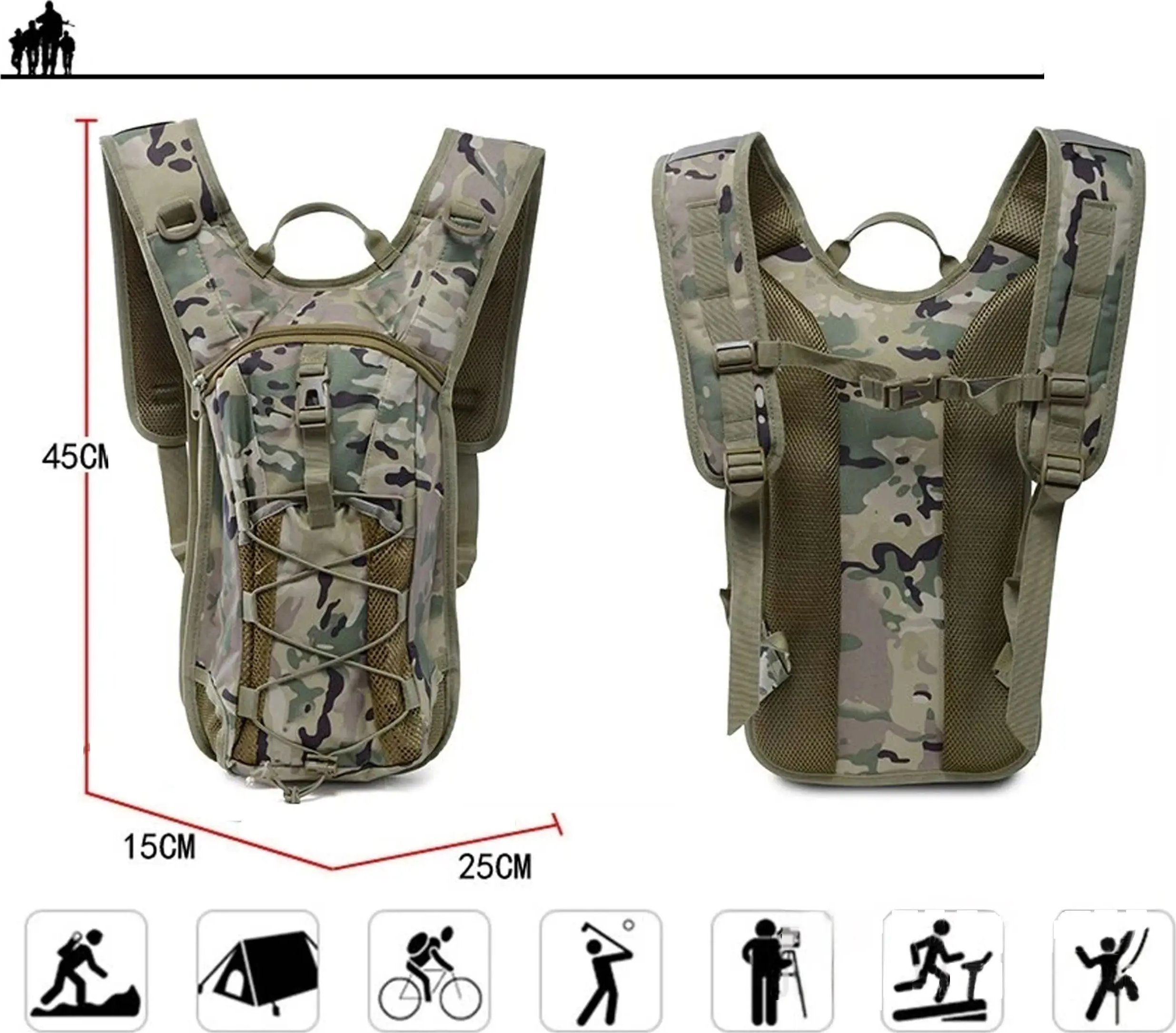 ExtraLink EXTRALINK MILITARY PLECAK ROWEROWY GÓRSKI HYDRACYJNY Z BUKŁAKIEM NA WODĘ 3L SURVIVALOWY MIL-1121