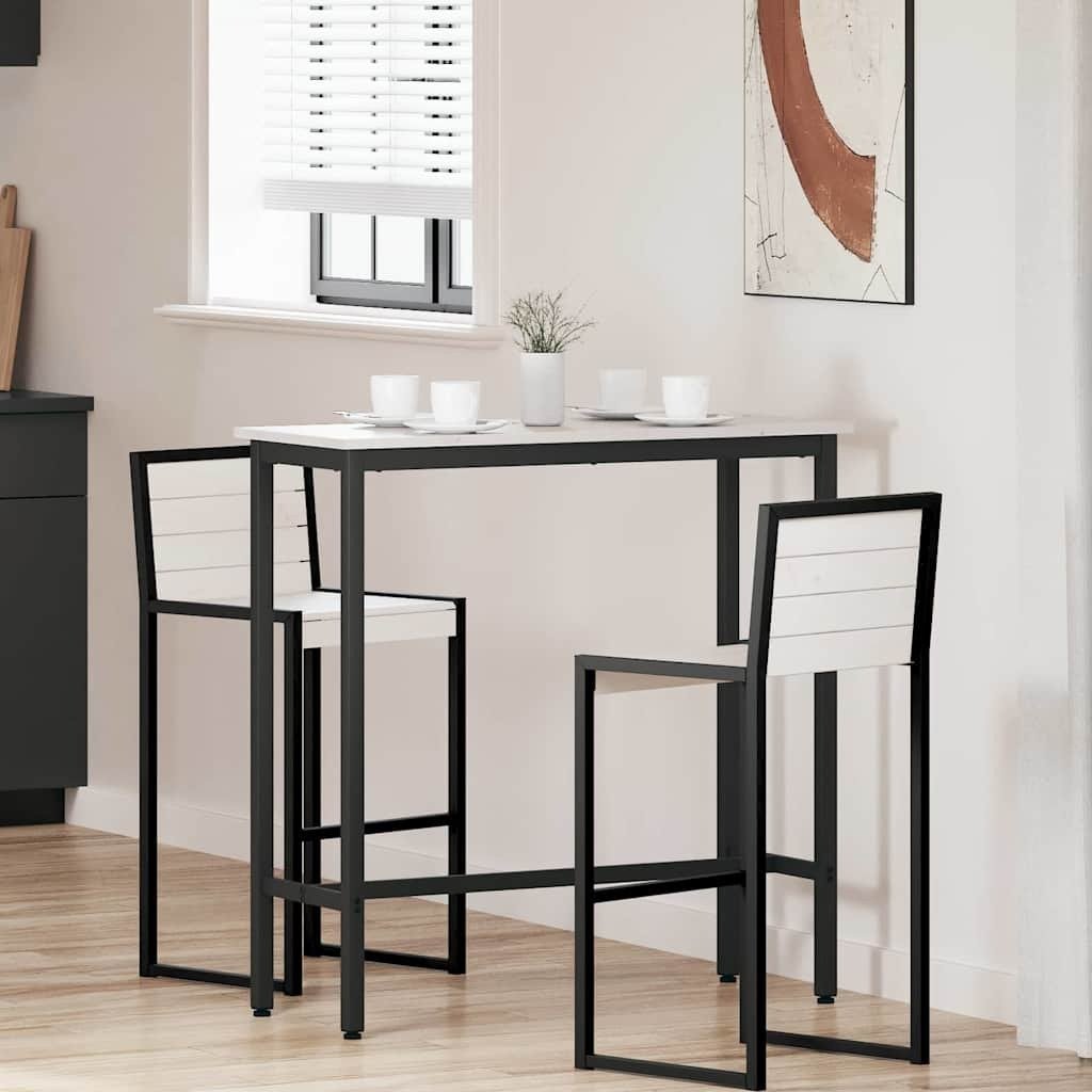 vidaXL stół Biały 100 x 40 x 101 cm Drewno inżynieryjne i stal