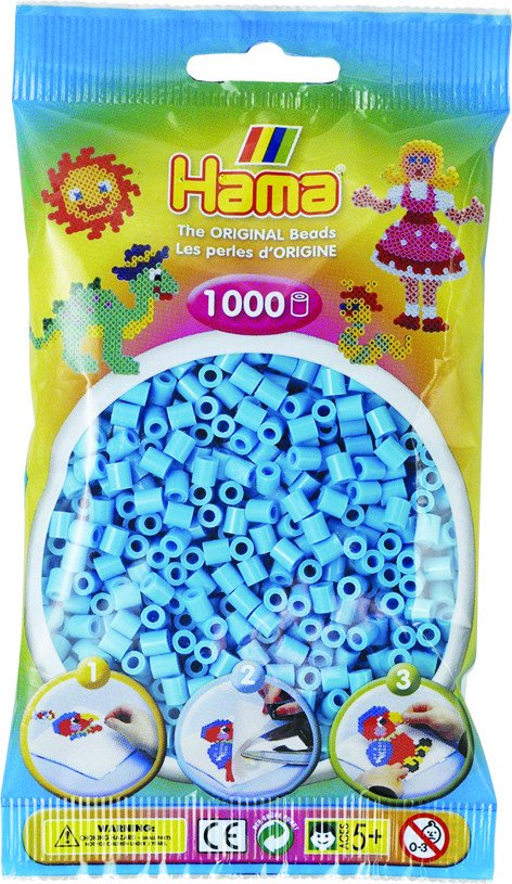 Hama midi perler 1000stk azurblå