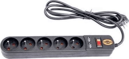 Listwa zasilająca Orvaldi ORV-5 przeciwprzepięciowa 5 gniazd 1.5 m czarna (AP5-1,5MU)