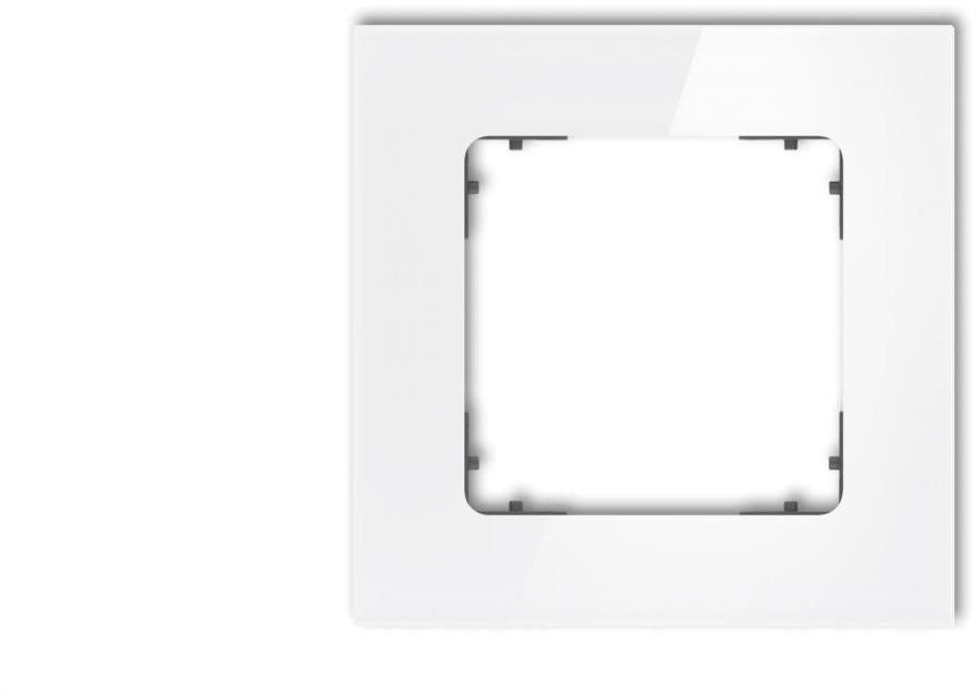 ICON Ramka uniwersalna pojedyncza kwadratowa - efekt szkła (ramka: biała spód: grafitowy mat) 0-28-IRSK-1