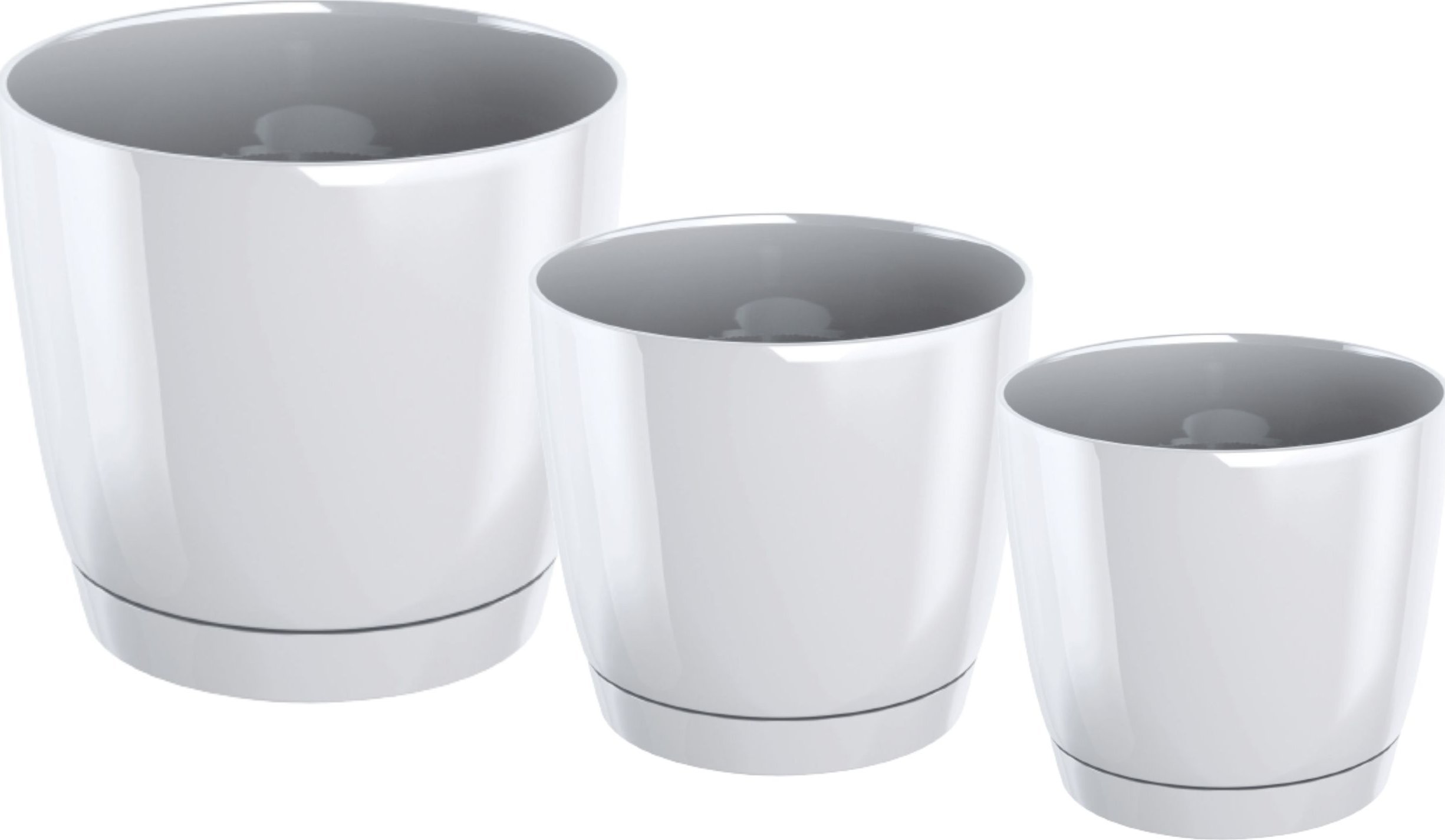 Dikel Doniczka okrągła COUBI DUOP + podstawka Zestaw 3szt.