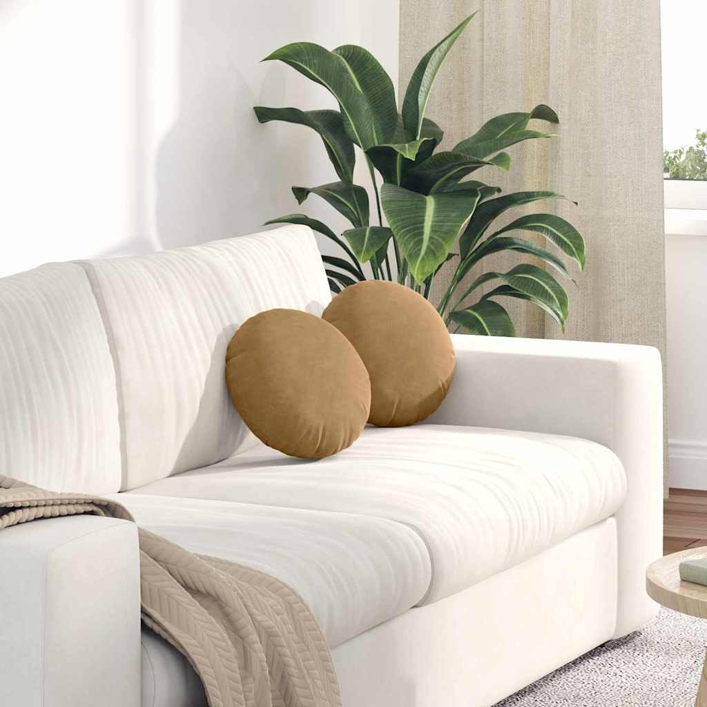 vidaXL Poduszki na siedziska 2 pcs Brązowy 40 x 13 cm Aksamit