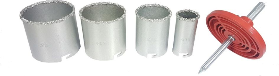 Mar-Pol Zestaw otwornic wolframowych komplet otwornic do płytek 4 szt.