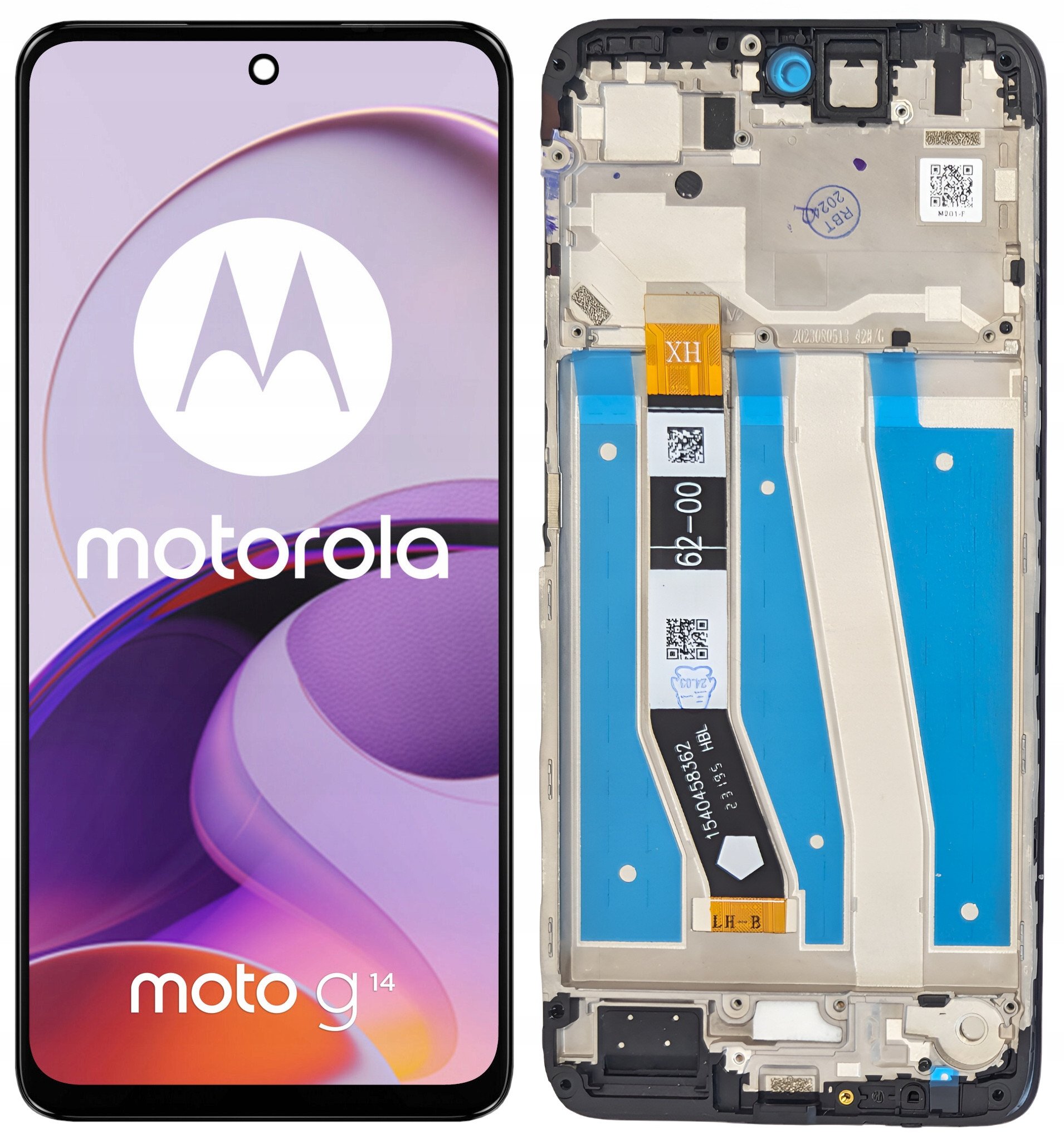 WYŚWIETLACZ EKRAN LCD DO TELEFONU MOTOROLA G14 RAMKA