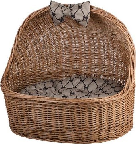 WickerPL ELSA WIKLINOWE OWALNE LEGOWISKO DLA ZWIERZĄT Z DACHEM BUDA DLA KOTA LEGOWISKO DLA PSA Z PODUSZKĄ 60X46 H16/48 CM