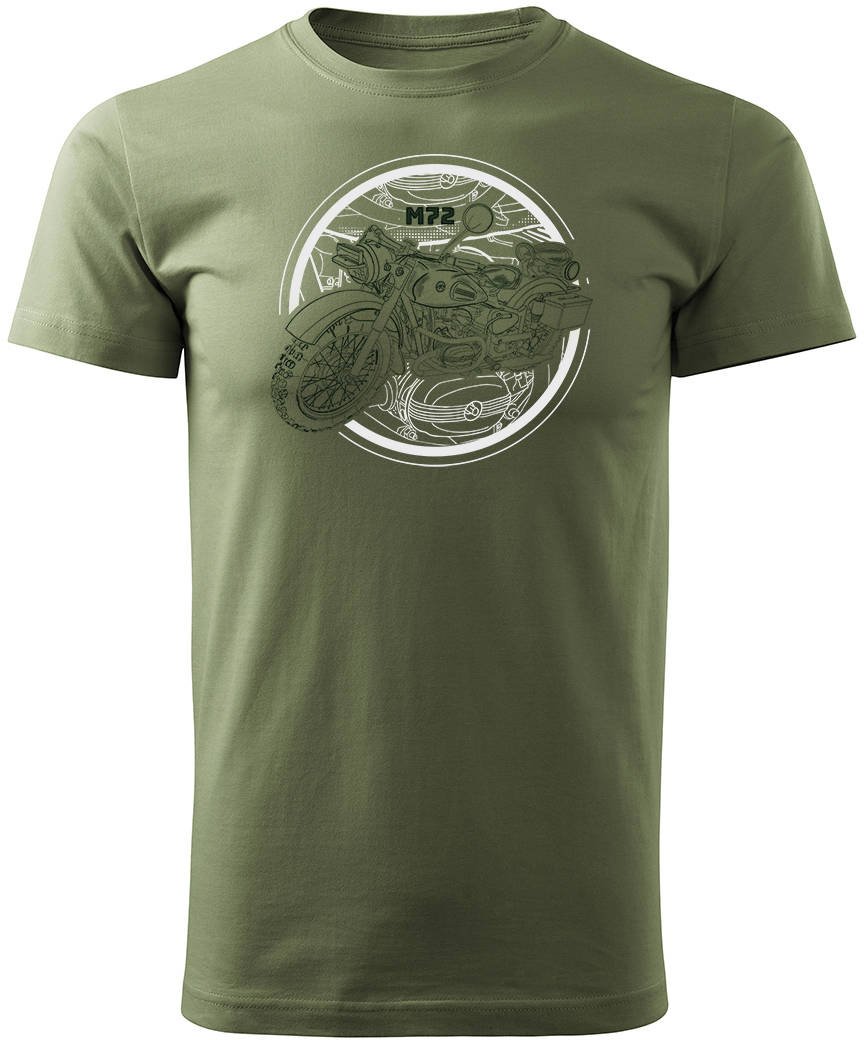 Koszulka motocyklowa na motor M72 Dniepr Ural męska khaki REGULAR M