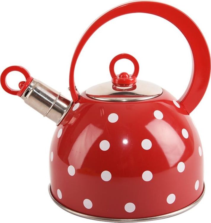 Orion Czajnik stalowy czerwony w kropki 1,8L KARIN uniwersalny