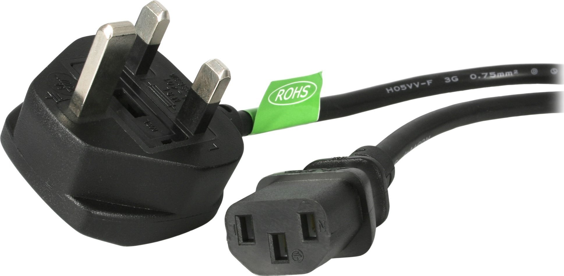 Kabel zasilający StarTech StarTech PXT101UK kabel zasilające Czarny 1,8 m BS 1363 C13 panel