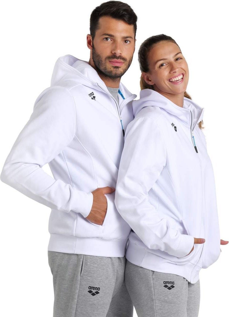 Arena Bluza rozpinana z kapturem Arena Team Hooded Jacket Panel White R.XS
