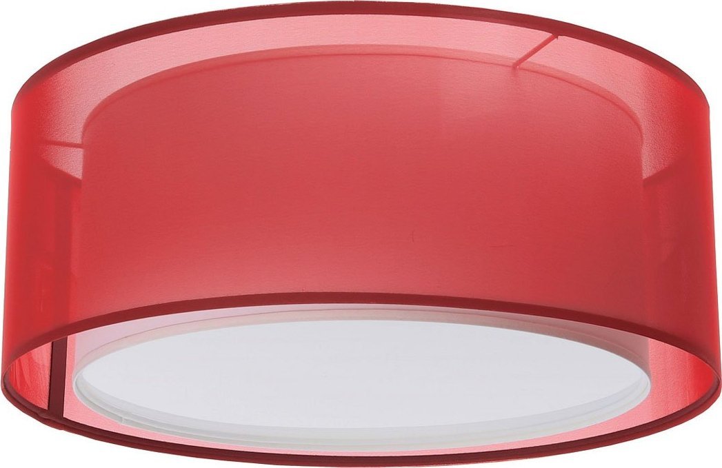 Kinkiet Lumes Czerwony duży plafon z dwuściennym kloszem - S437-Estera