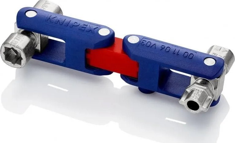 Knipex KNIPEX DoubleJoint control cabinet wrench, socket wrench (blue/red, total arm length 97mm)