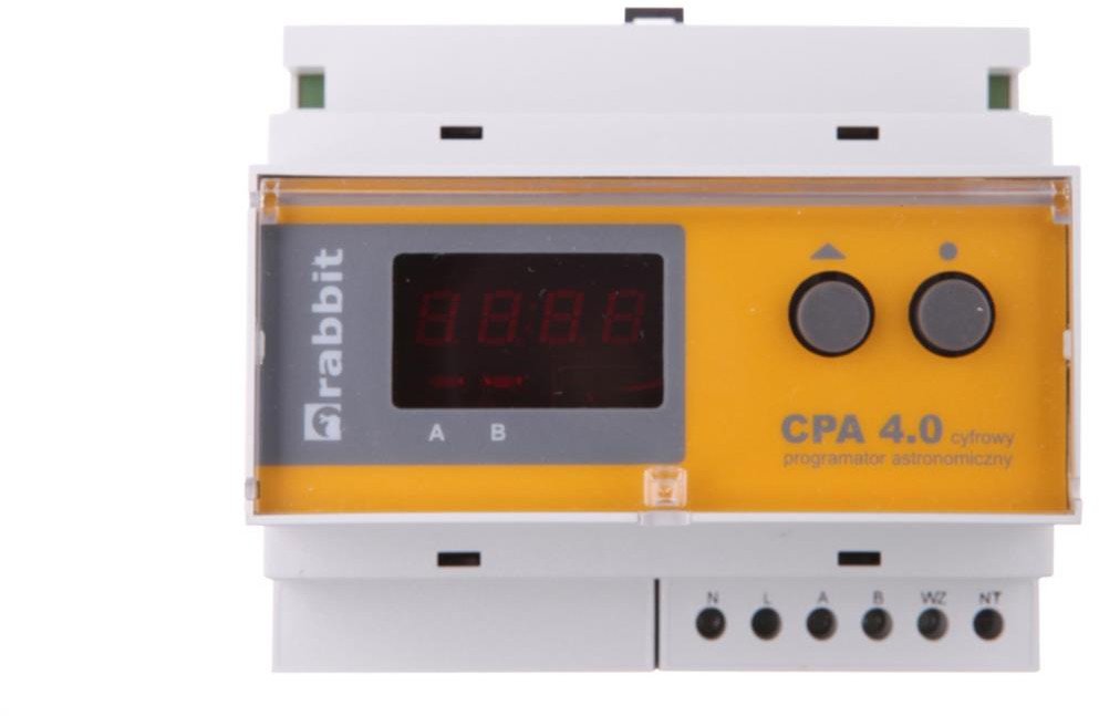 Cyfrowy programator astronomiczny CPA 4.0 230V AC 105x90x60mm AC1: 6A/250VAC DC1: 6A/24 V DC RABB7012G1W1