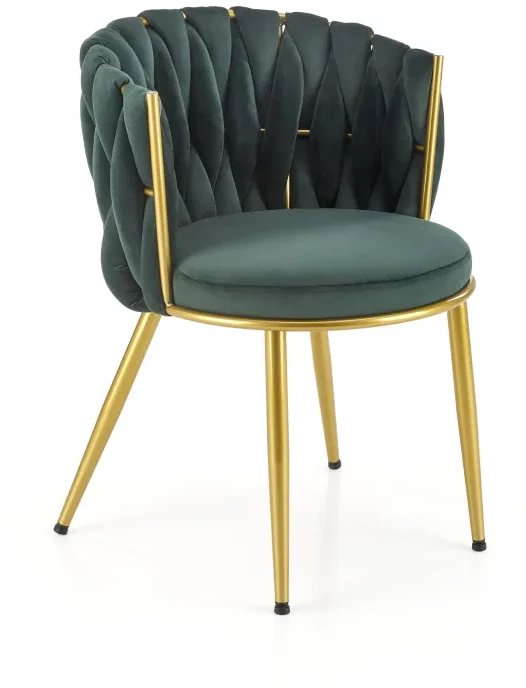 Krzesło tapicerowane K517 VELVET zielone HALMAR