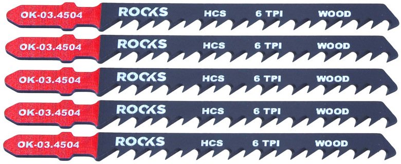 ROOKS BRZESZCZOT DO WYRZYNARKI HCS, TYP T, DREWNO, 6 TPI X 100 MM, KPL 5 SZT