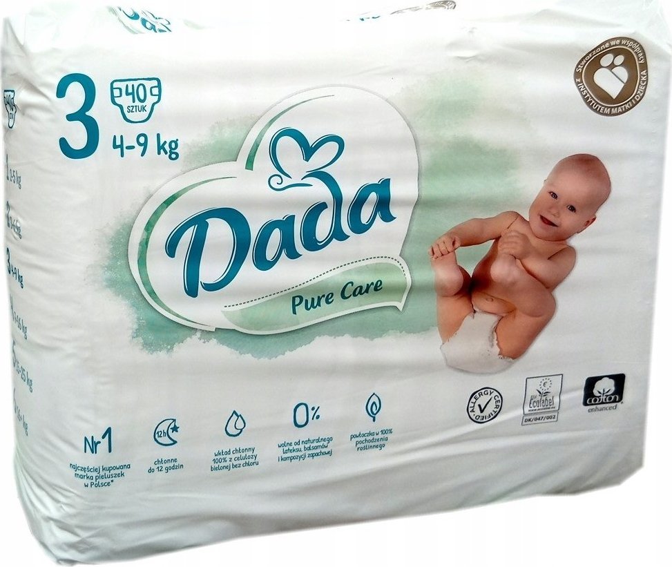 Dada Pieluchy Pure Care 3 3, 4-9 kg, 40 szt.