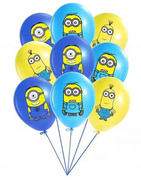 Balon Klasyczny z Nadrukiem na URODZINY - MINIONKI - 9 szt