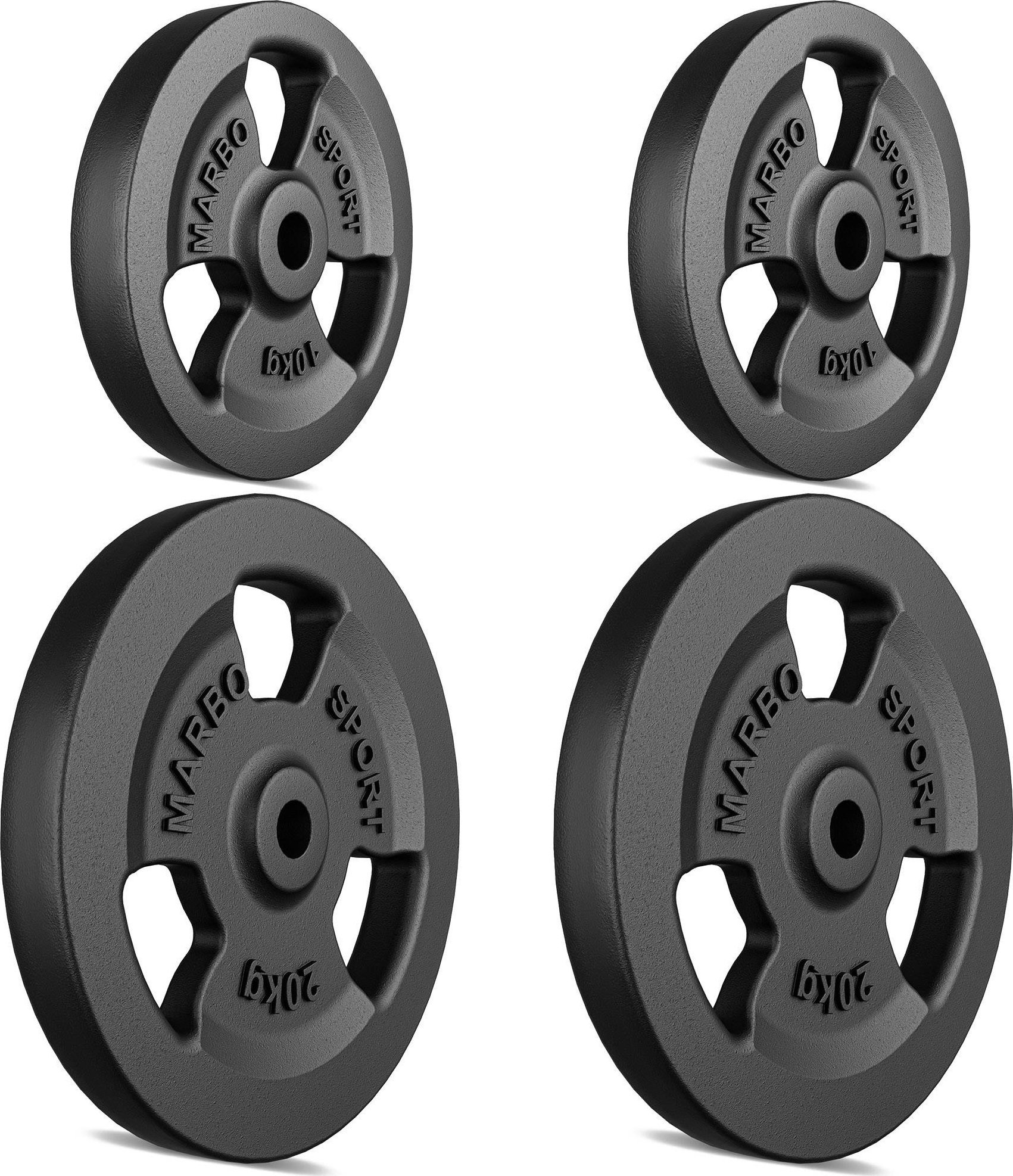 Zestaw obciążeń żeliwnych kierownica 60 kg / 2 x 20 kg + 2 x 10 kg - Marbo Sport
