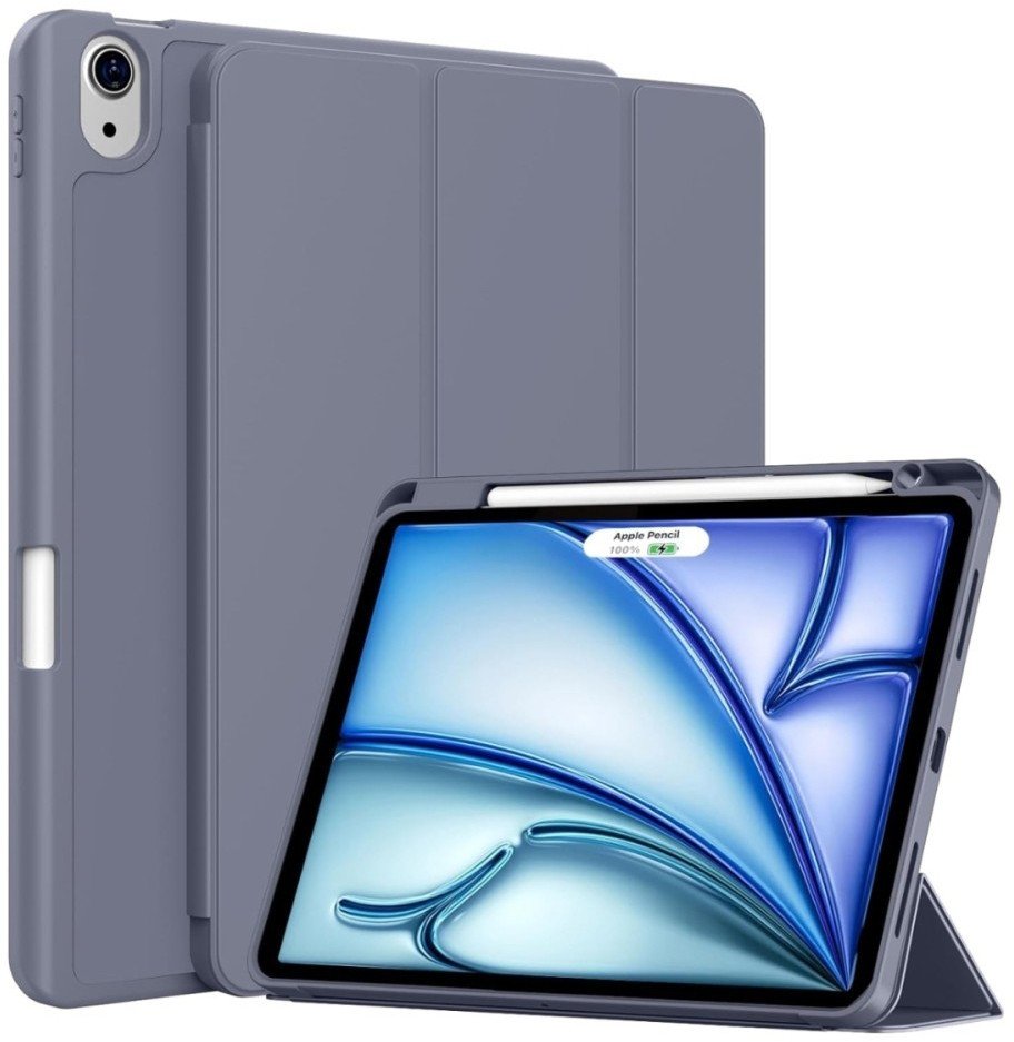 Etui z klapką Supero do Apple iPad 10.9 2022/11 2025 Smart Pencil, szare