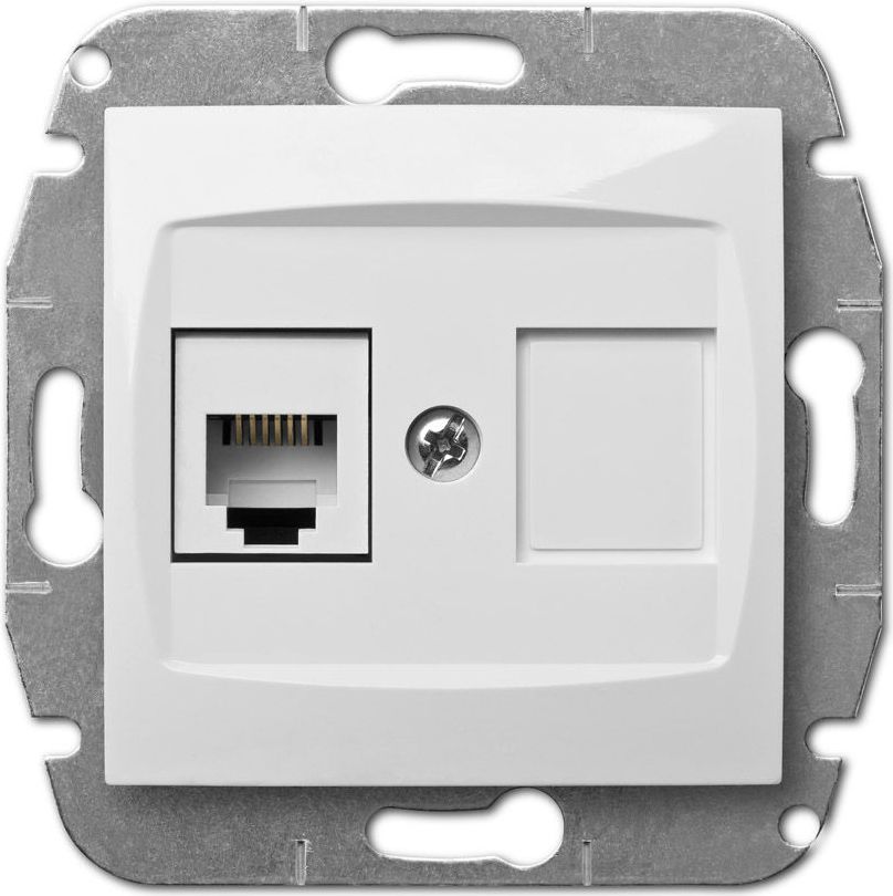 Elektro-Plast CARLA Gniazdo telefoniczne pojedyncze RJ11 białe (1750-10)