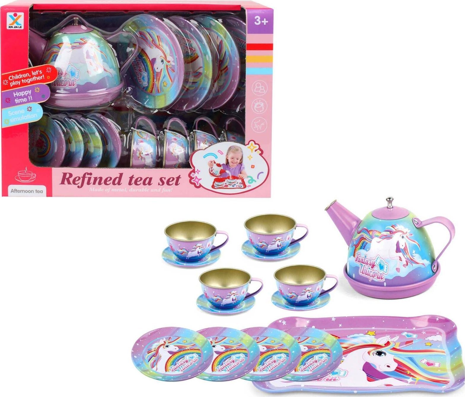 Trifox ZESTAW METALOWYCH NACZYŃ DO HERBATY 13EL