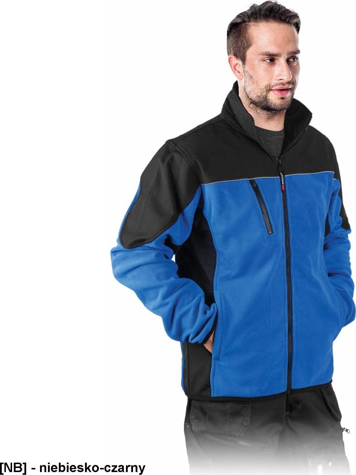 R.E.I.S. POLAR-SHELL - Bluza polarowa, powłoka 100% poliester o gramaturze 300 g/m - niebiesko-czarny L