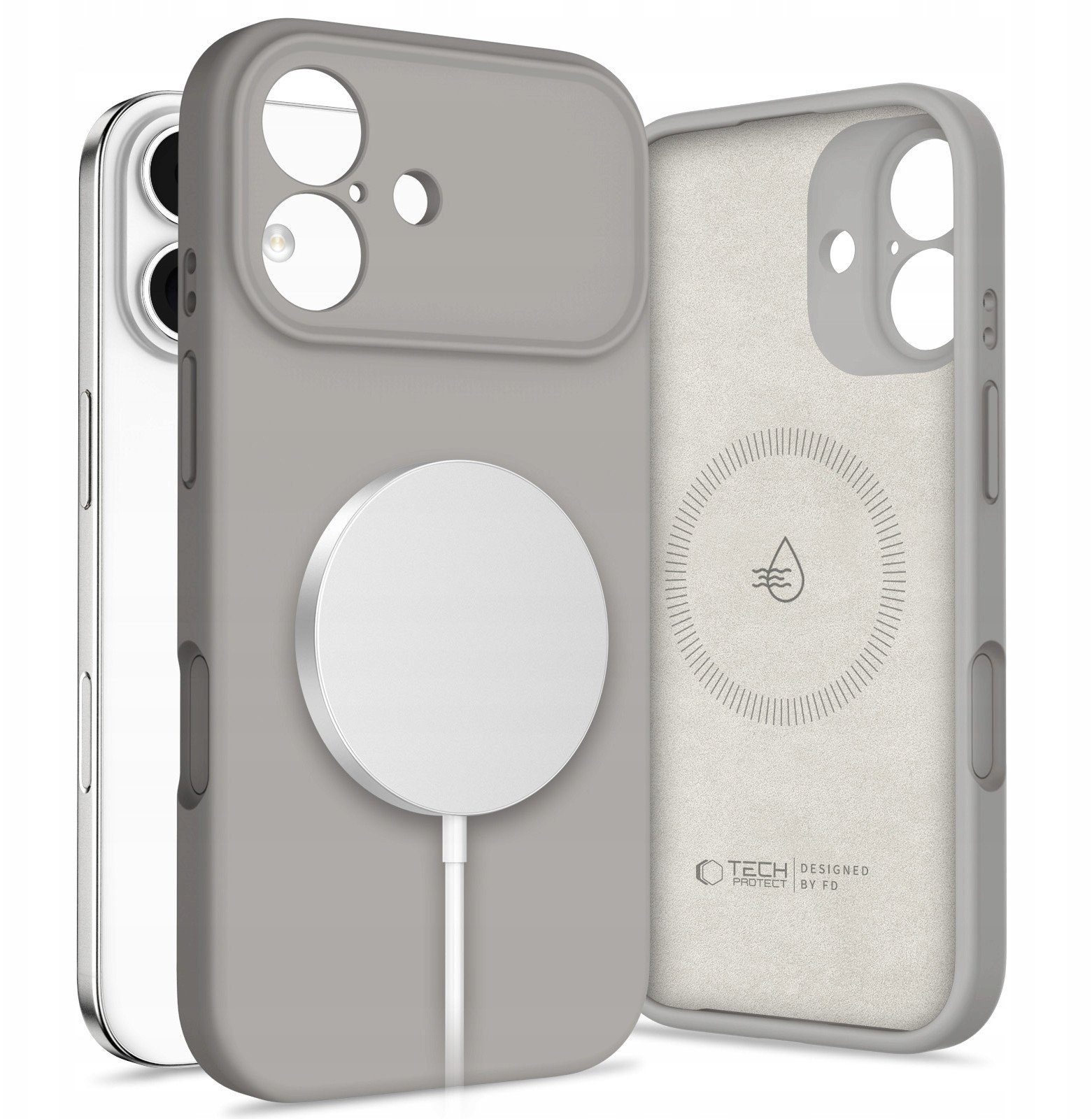 Etui Tech-Protect Silicone MagSafe do Apple iPhone 17 Stone Grey