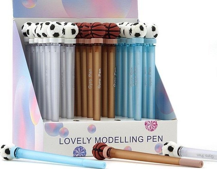 Długopis z ozdobną końcówką, piłka (36szt)