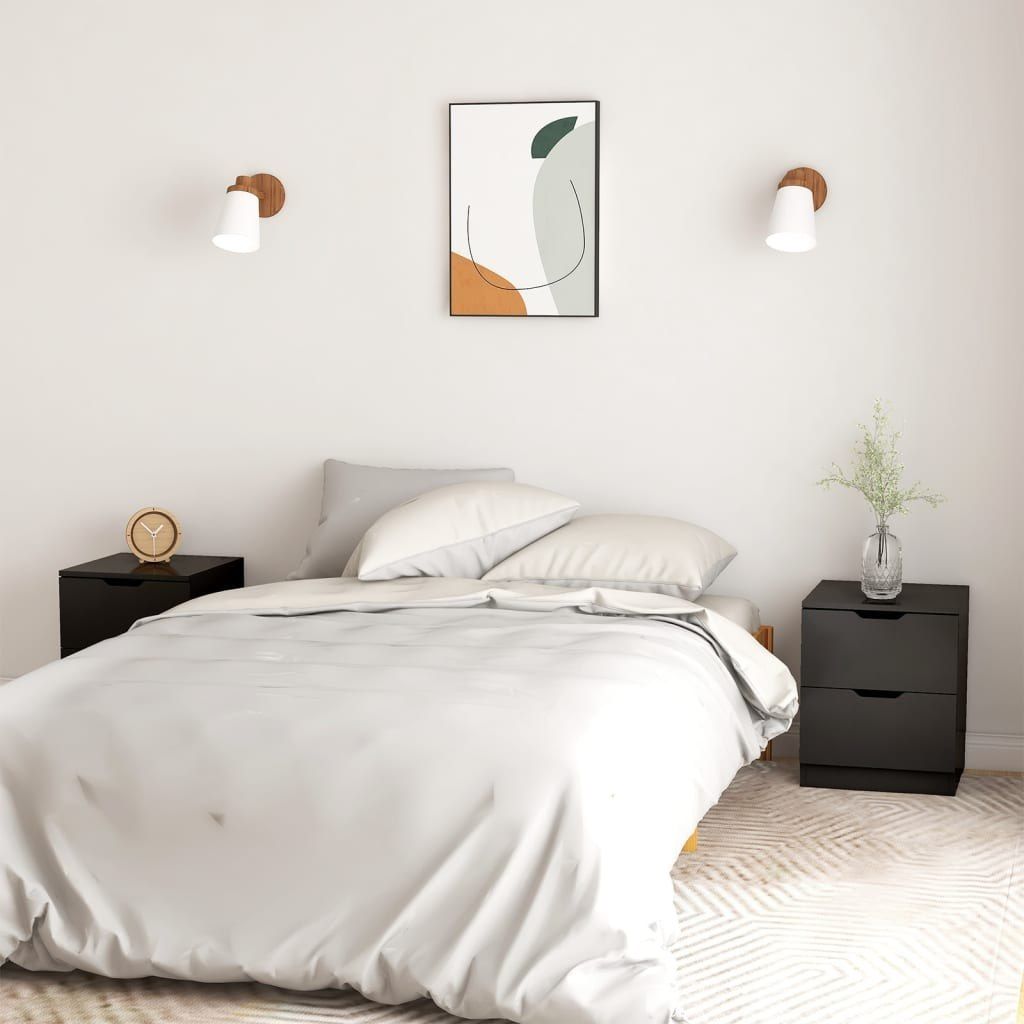 vidaXL Szafki nocne, 2 szt., czarne, 40x40x50 cm, płyta wiórowa