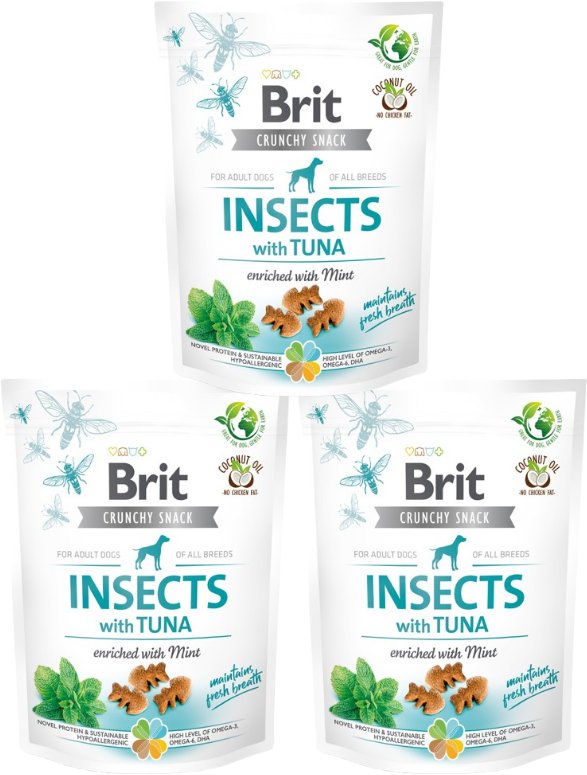 BRIT CARE Dog Crunchy Cracker Insects rich in Tuna 3x200g