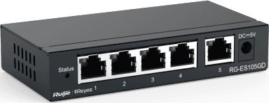 Switch Reyee Niezarządzalny Switch | 5 portów 100Mbps | Metalowa Obudowa Desktop (RG-ES105D)