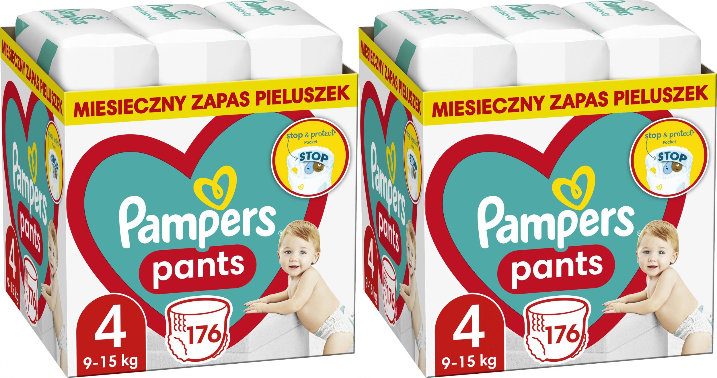 Pampers Pieluchomajtki 4, 9-15 kg, 176 szt. x2