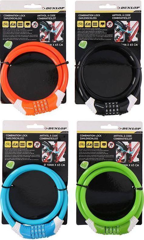Dunlop Antykradzieżowe zapięcie rowerowe na kod (zielony)