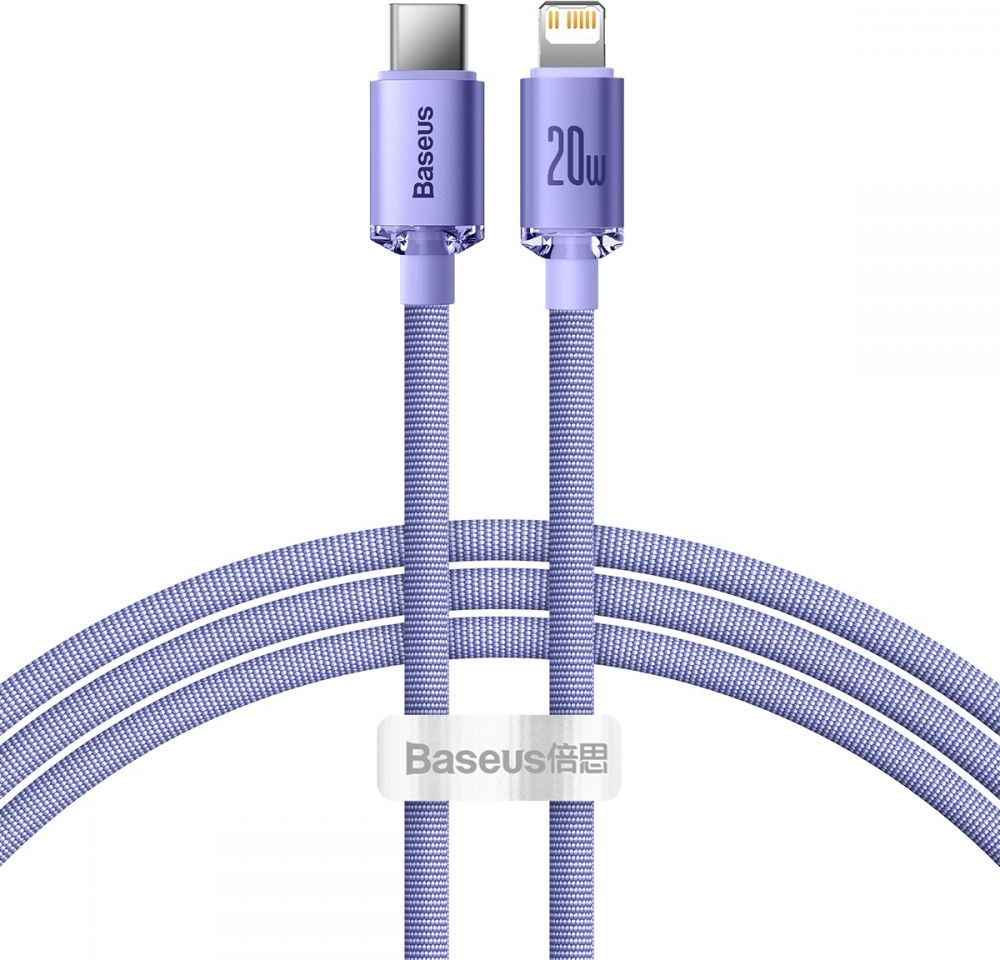 Kabel USB Baseus USB-C - Lightning 1.2 m Fioletowy (FD-2259-6932172602765)