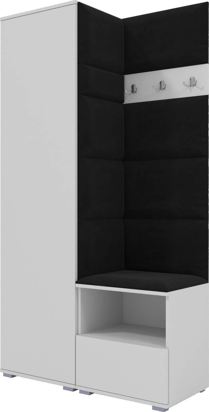 Ravio Tapicerowana garderoba Nela I w kolorze białym i tkaninie Trinity 16