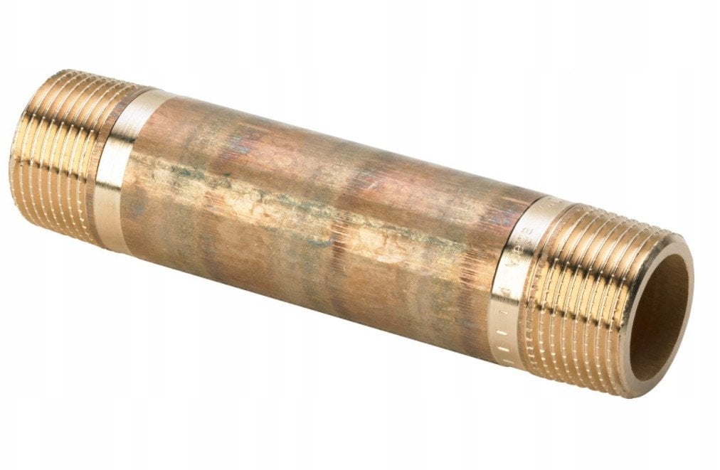 Długa złączka 1/2 x 80 braz / blyszczacyŁącznik do rur