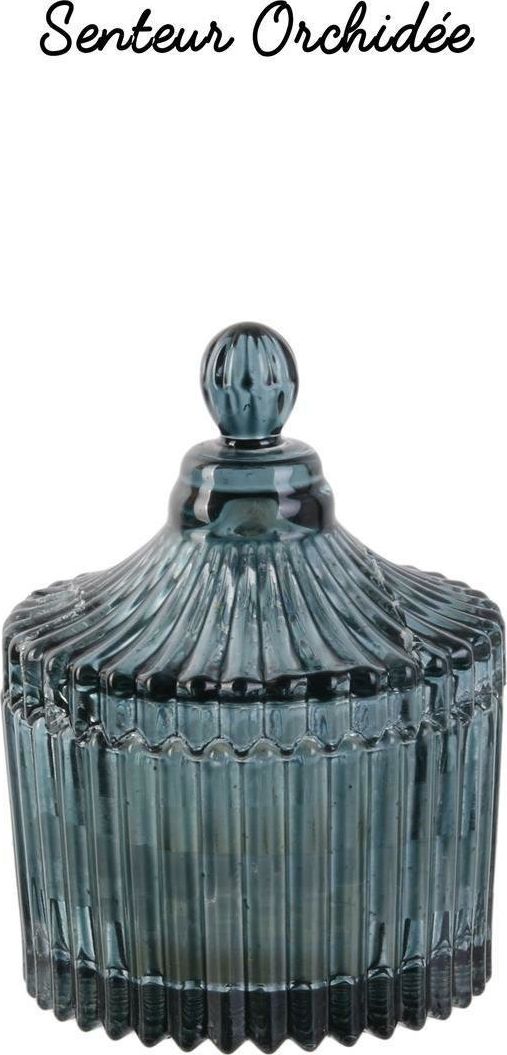 Intesi Świeca ze szkła bohemskiego zielona