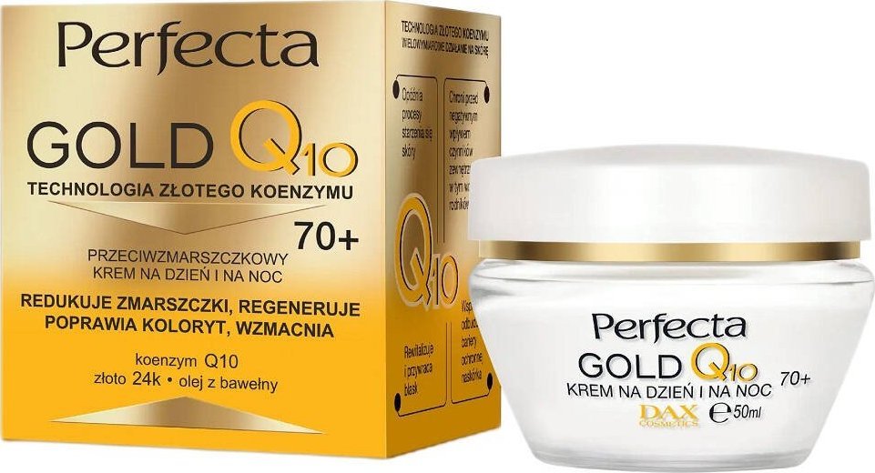 Perfecta Gold Q10 Przeciwzmarszczkowy krem do twarzy na dzień i na noc 70+ 50ml