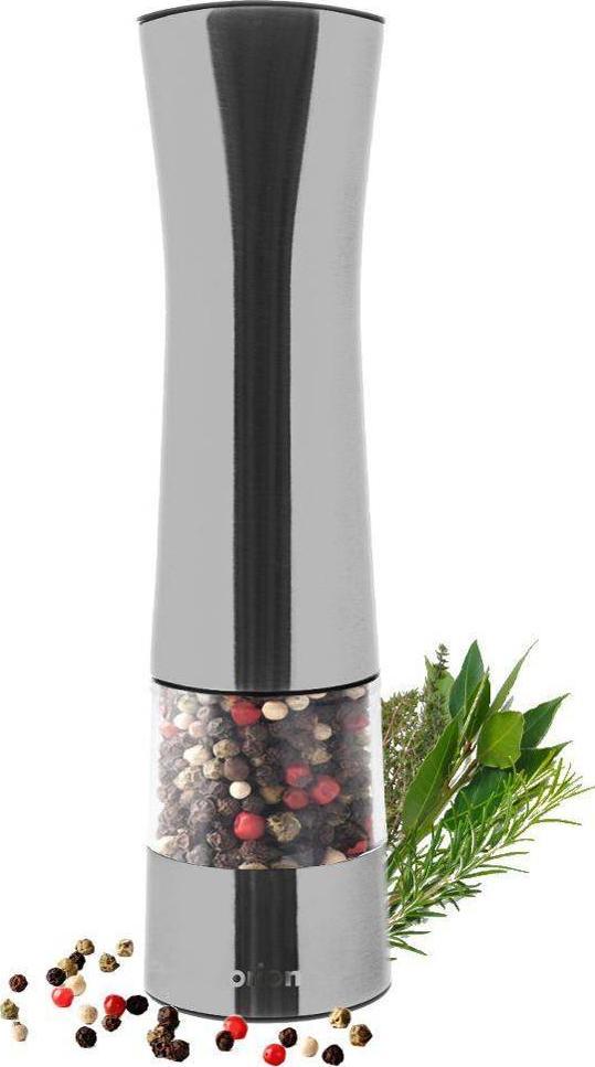 Młynek do przypraw Orion Młynek do mielenia pieprzu soli przypraw elektryczny automatyczny stalowy 21,5 cm