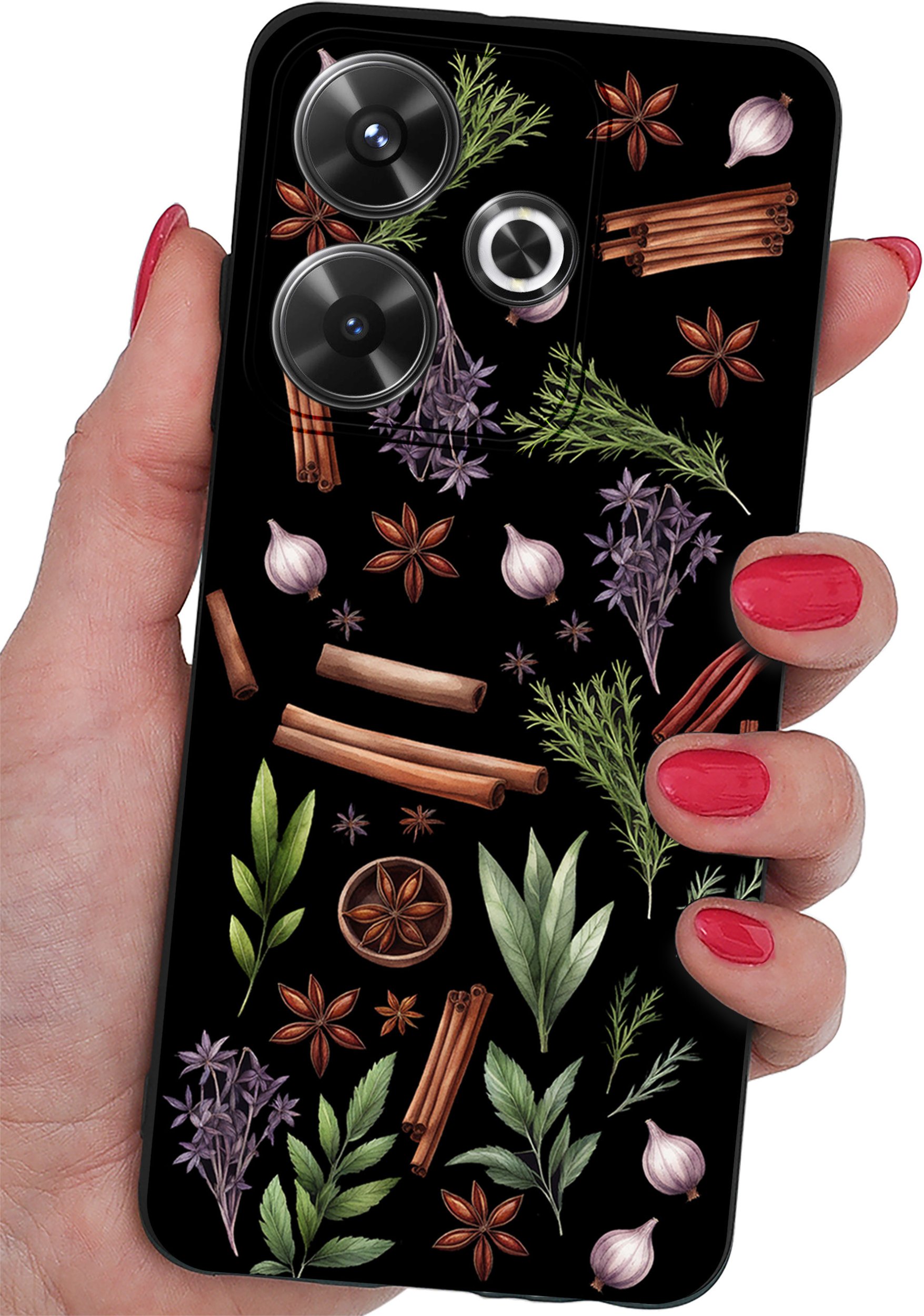 Etui do Xiaomi Redmi 13 4G WZORY |SILIKONOWE MATT CASE + SZKŁO 9H