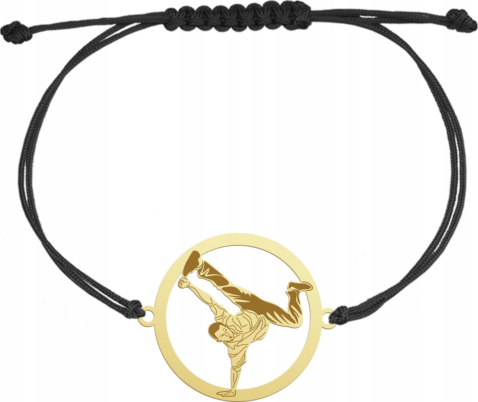 Radziszewska Jewellery Bransoletka Pozłacana Taniec Breakdance 925 Sznurek Prezent GRAWER GRATIS