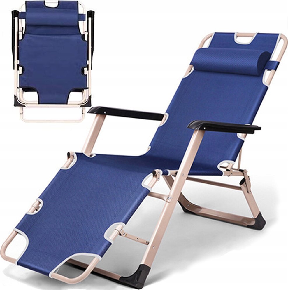 LEŻAK FOTEL OGRODOWY PLAŻOWY TURYSTYCZNY ROZKŁADANY WYGODNY MOCNY KL-10