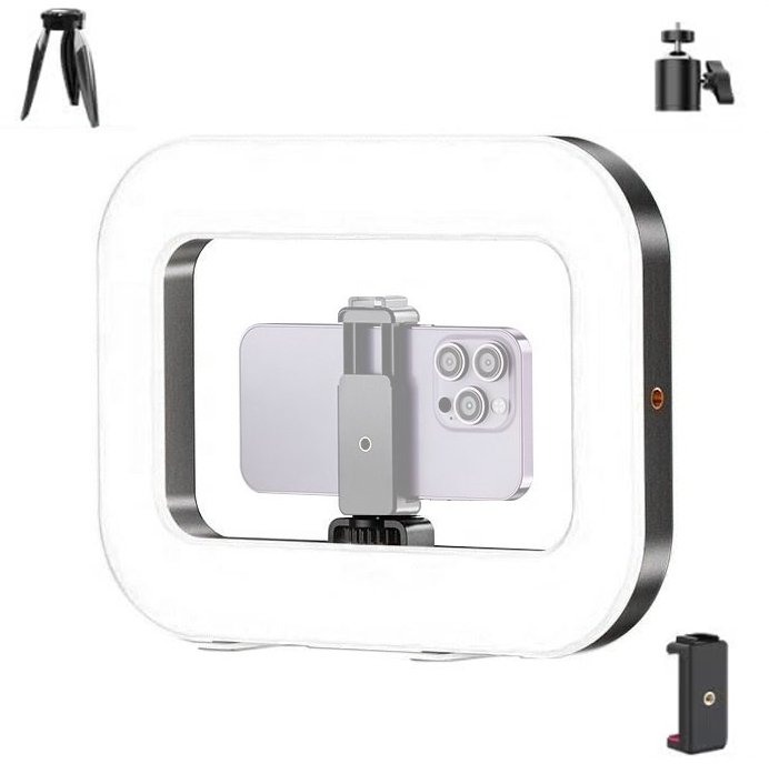 Lampa Pierścieniowa LED 3 Barwy światła + Statyw i Uchwyt