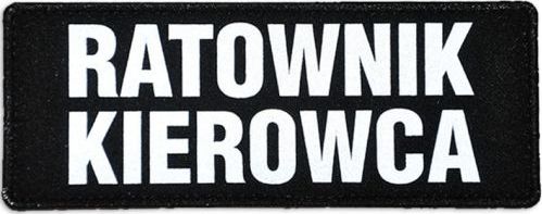 Polska Firma Emblemat RATOWNIK KIEROWCA odblaskowy na rzepie 13 x 5 cm