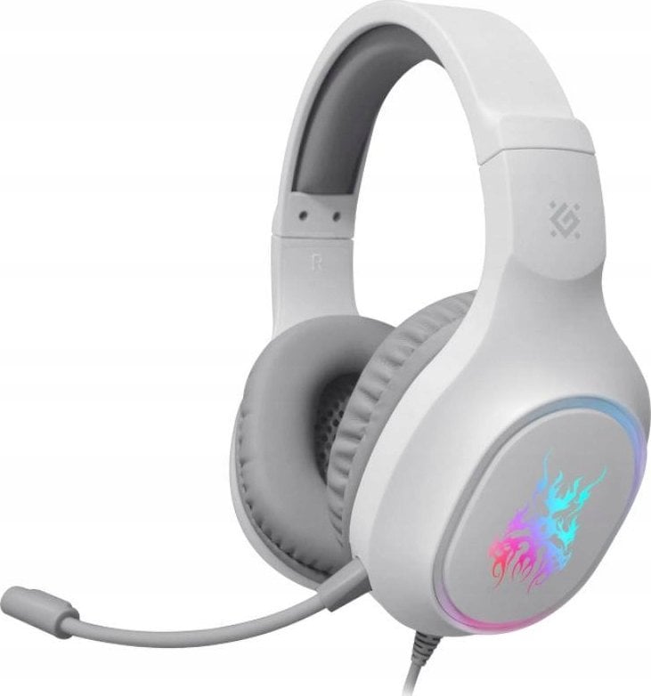 Słuchawki Defender Słuchawki z mikrofonem Defender FURY Gaming 4 pin + adapter 2x mini jack+ GRA białe