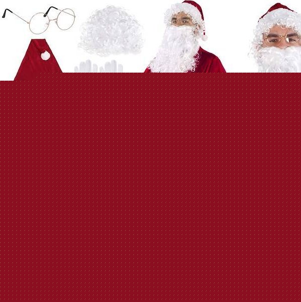 Springos Strój św. Mikołaja 9 elementów, kostium welurowy przebranie czerwony UNIWERSALNY