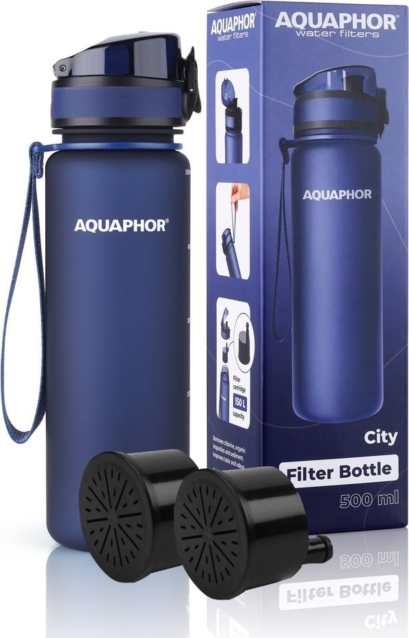 Aquaphor BIDON FILTR BUTELKA AQUAPHOR CITY GRANATOWA +2 WKŁADY