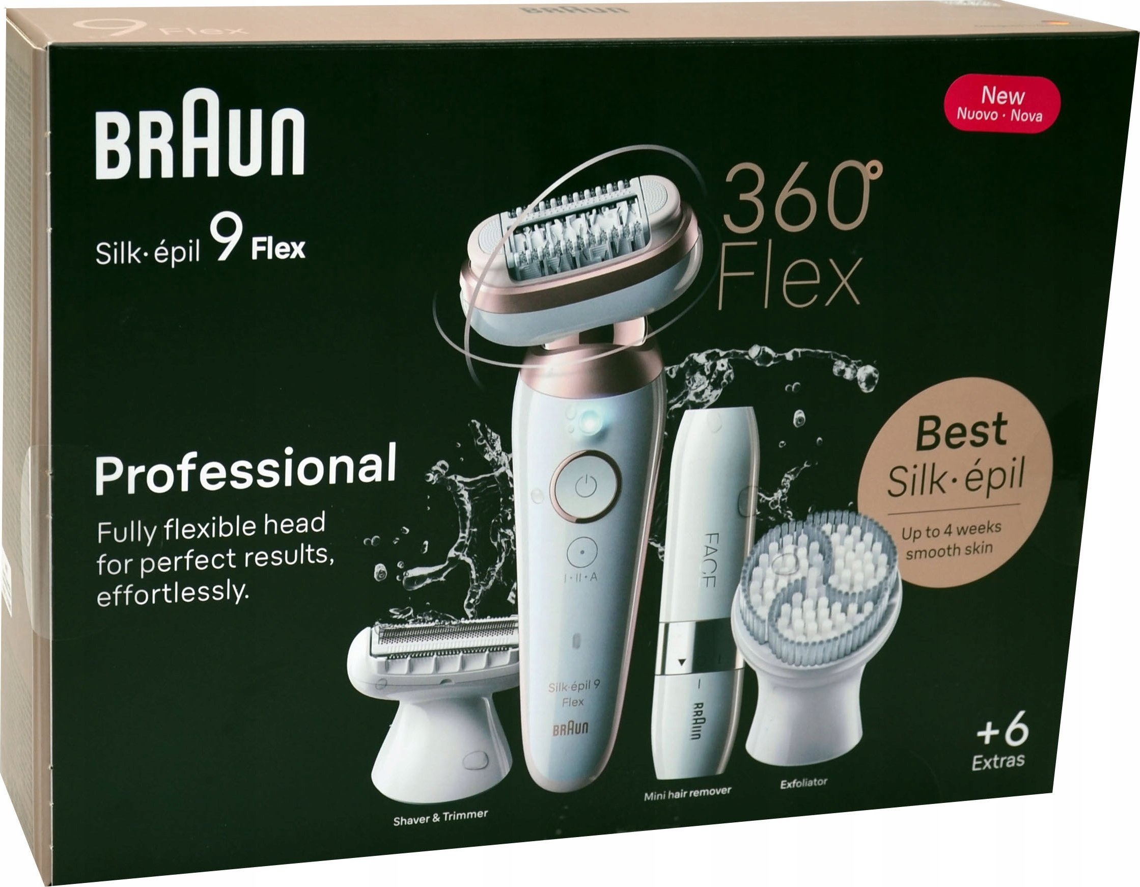 Braun Braun Silk-épil 9 Flex 9-360 3D 40 pęset(y) Różowy, Biały